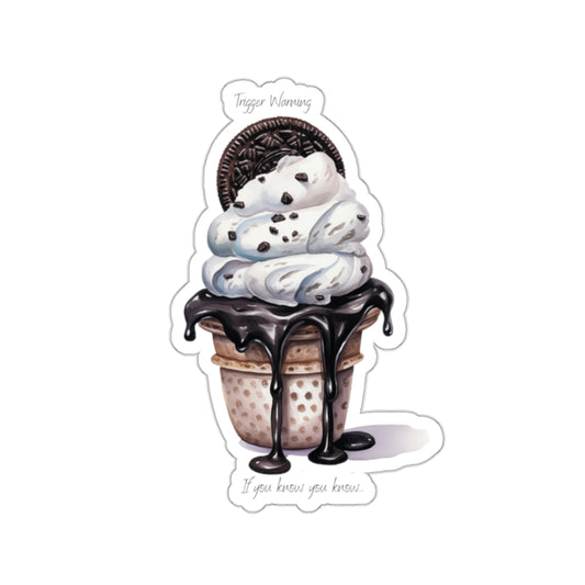 Ice Cream Trigger Warning Sticker