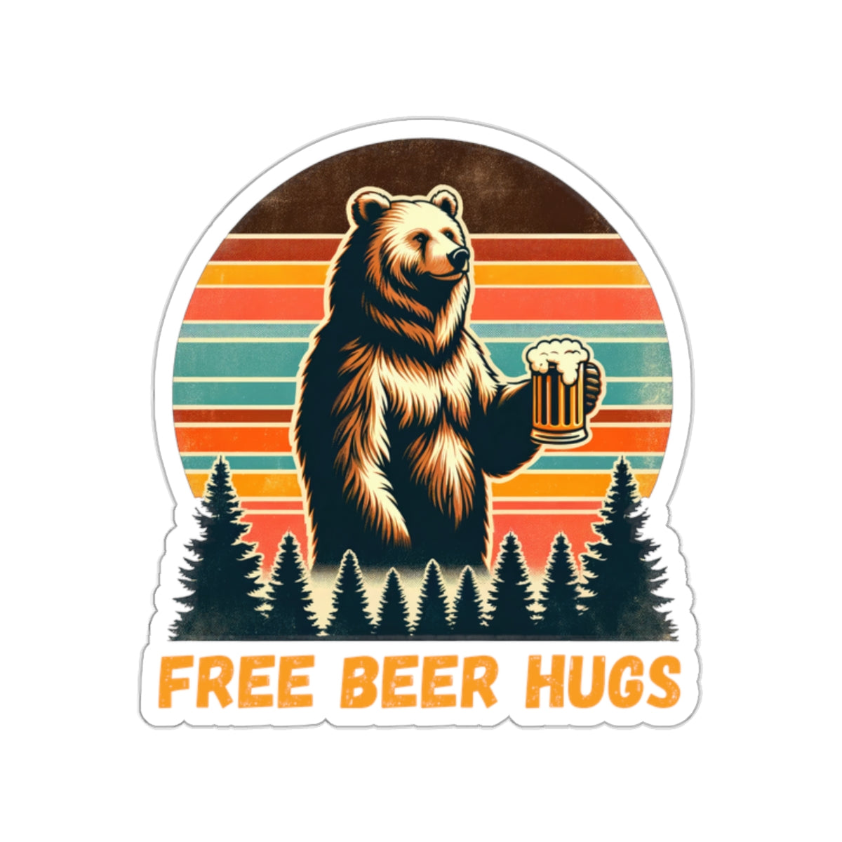 Free Beer Hugs Sticker